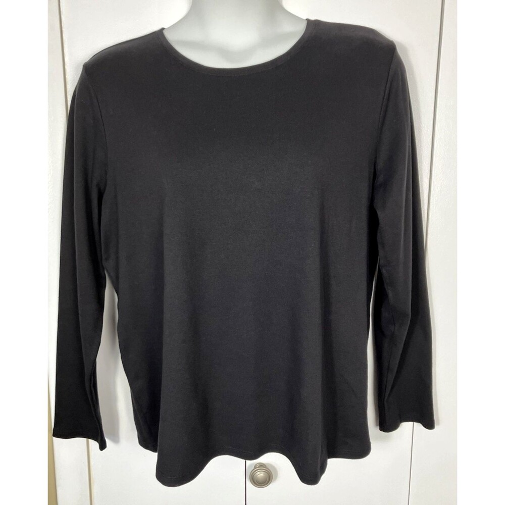 Basic Editions Women Black Long Sleeve T-Shirt XL